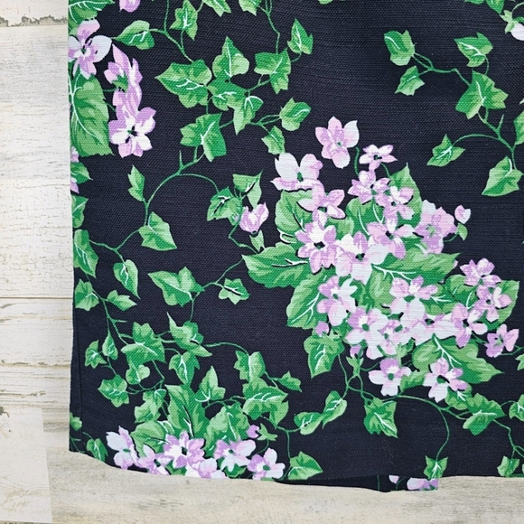 Talbots The Oprah Magazine Collection Floral Skirt Sz 12 Petite Navy Spring Chic - Picture 11 of 14
